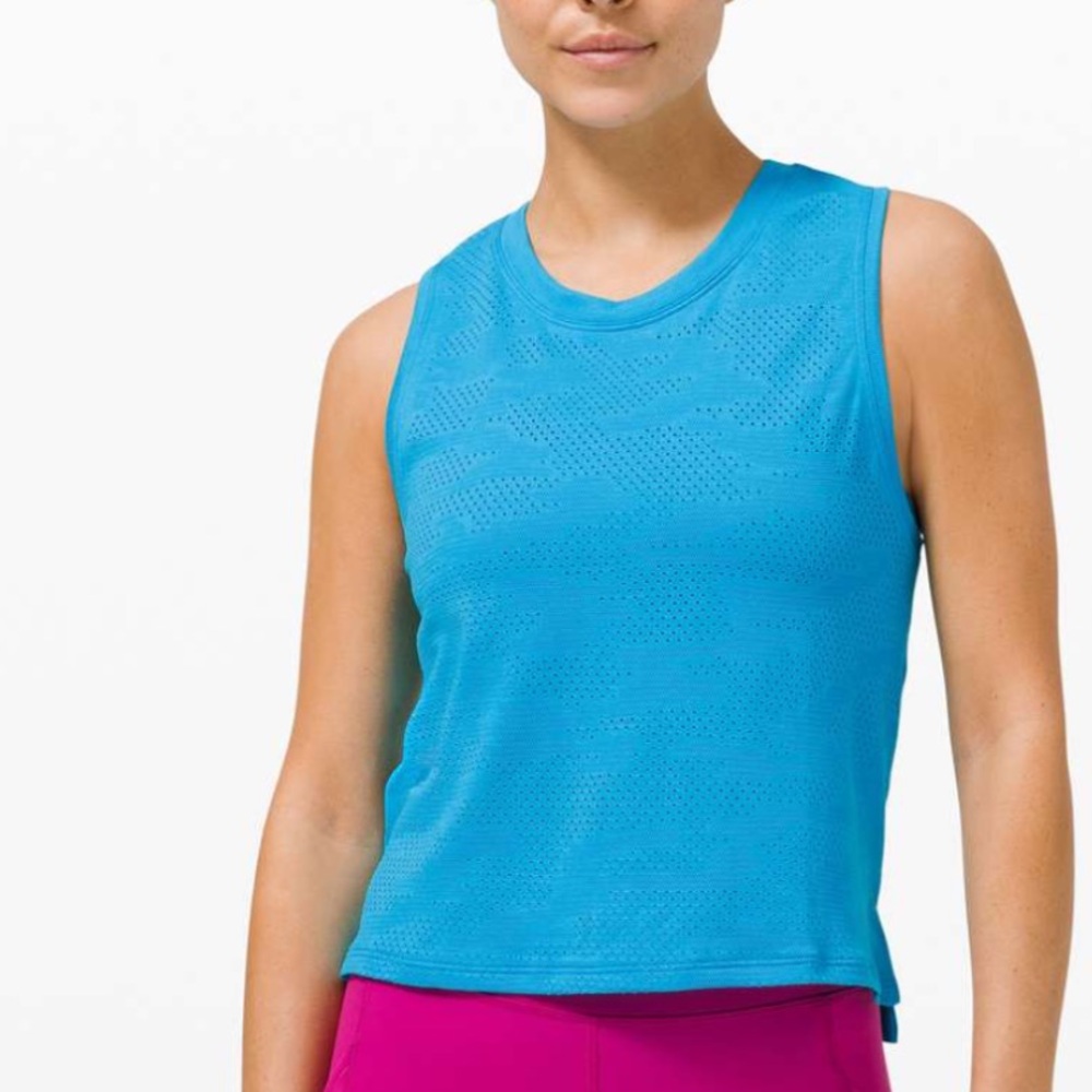 Train to Be Tank, Camo, Lululemon, 4, teal blue, Turquoise Tide